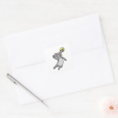 Koala als volleybalspeler met volleybal vierkante sticker (Envelop)
