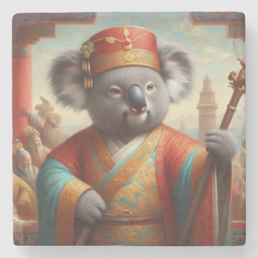 Koala Ancient China Stenen Onderzetter (Voorkant)