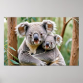 Koala Animal Natuur Wildlife Affection Caring Poster (Voorkant)