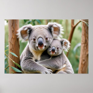 Koala Animal Natuur Wildlife Affection Caring Poster