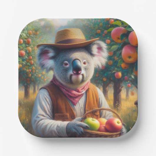 Koala appelboomgaard papieren bordje (Voorkant)