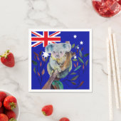 Koala aquarel gom boom Australische vlag Servet (Insitu)