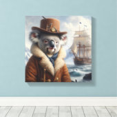 Koala Arctische Ontdekkingsreiziger Canvas Afdruk (Insitu (Houten vloer))