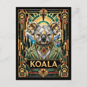 Koala, Art Deco-wildlife Briefkaart