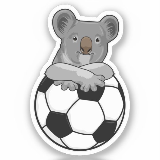 Koala at Soccer Sports Sticker (Voorkant)