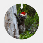 Koala Australia Koalaty KerstPet Funny Metalen Ornament (Voorkant)