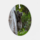 Koala Australia Merry Christmas Metalen Ornament (Voorkant links)