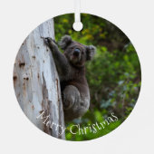 Koala Australia Merry Christmas Metalen Ornament (Achterkant)