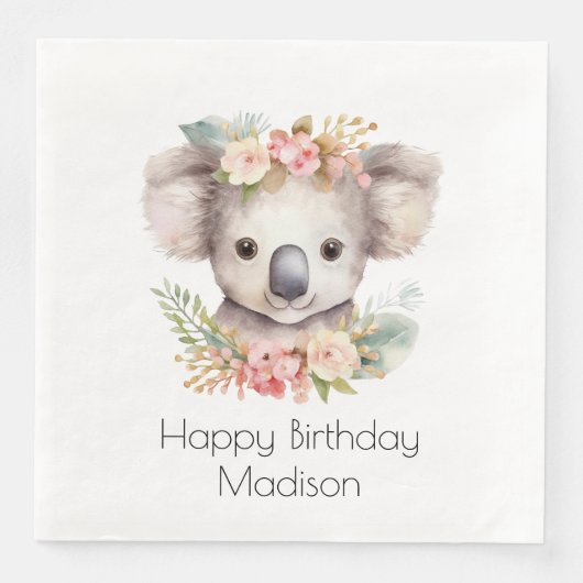 Koala Australië gepersonaliseerd Servet (Voorkant)