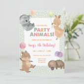 Koala Australische Dier Verjaardag Uitnodiging (Staand voorkant)