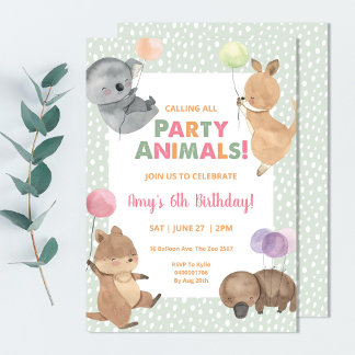 Koala Australische Dier Verjaardag Uitnodiging