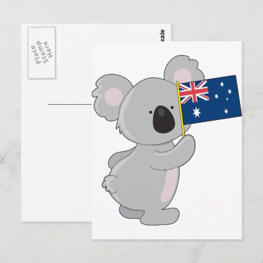 Koala Australische vlag Briefkaart (Voorkant / Achterkant)