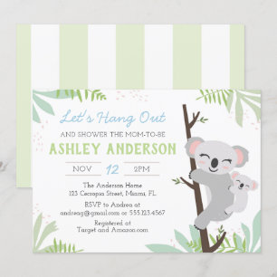 Koala Baby Boy Baby shower Uitnodiging