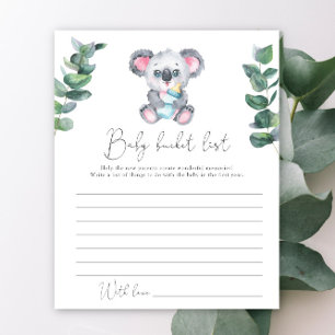 Koala baby shower - Baby emmerlijst