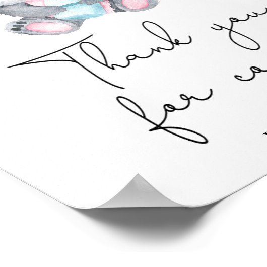 Koala baby shower - Bedankt voor je komst Poster (Hoek)