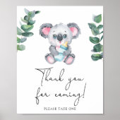 Koala baby shower - Bedankt voor je komst Poster (Voorkant)