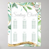 Koala Baby shower Birthday Party Seating Chart Poster (Voorkant)