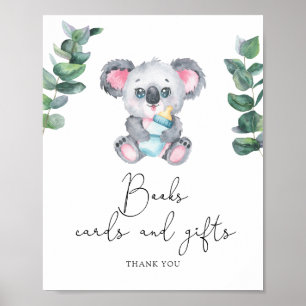 Koala baby shower - boeken kaarten en geschenken poster