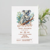 Koala-Baby shower Folie Uitnodiging (Staand Voorkant)
