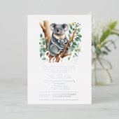 Koala-Baby shower Folie Uitnodiging (Staand Voorkant)