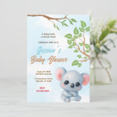 Koala-Baby shower Kaart (Staand voorkant)