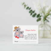 Koala Baby shower Schattige Luier Raffle Ticket Informatiekaartje (Staand voorkant)