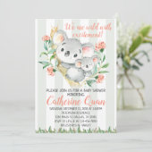 Koala Baby shower Uitnodiging (Staand voorkant)