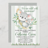 Koala Baby shower Uitnodiging (Voorkant / Achterkant)