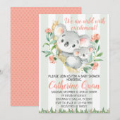 Koala Baby shower Uitnodiging (Voorkant / Achterkant)