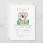 Koala baby shower Uitnodiging (Voorkant)