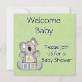 Koala Baby shower Uitnodiging (Voorkant)