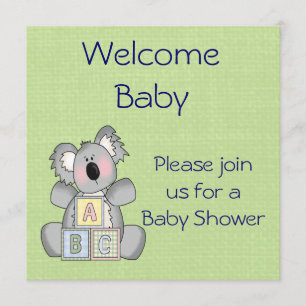 Koala Baby shower Uitnodiging