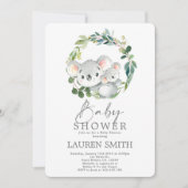 Koala Baby shower Uitnodiging (Voorkant)