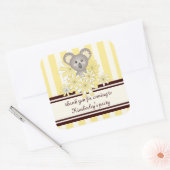 Koala Baby shower / Verjaardagsfeest voor kinderen Vierkante Sticker (Envelop)