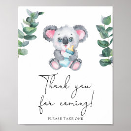 Koala babyshower - Bedankt voor uw komst Poster