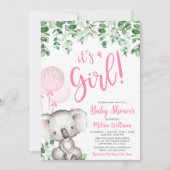 Koala Balloons Eucalyptus Girl Baby shower Kaart (Voorkant)