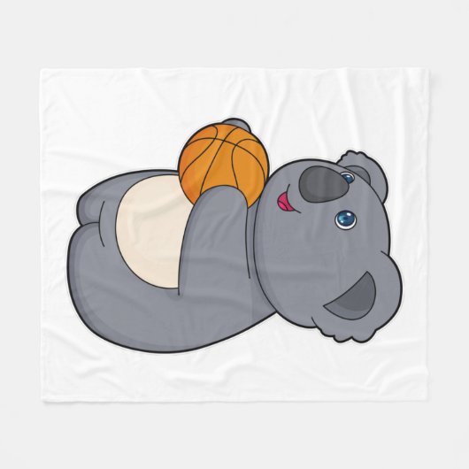 Koala Basketball-speler Basketball Fleece Deken (Voorkant (Horizontaal))