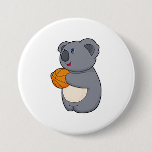 Koala Basketball-speler Basketball Ronde Button 7,6 Cm
