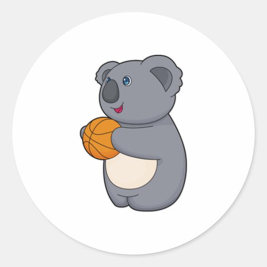 Koala Basketball-speler Basketball Ronde Sticker (Voorkant)