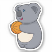 Koala Basketball-speler Basketball Sticker (Voorkant)