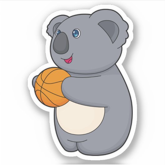 Koala Basketball-speler Basketball Sticker (Voorkant)