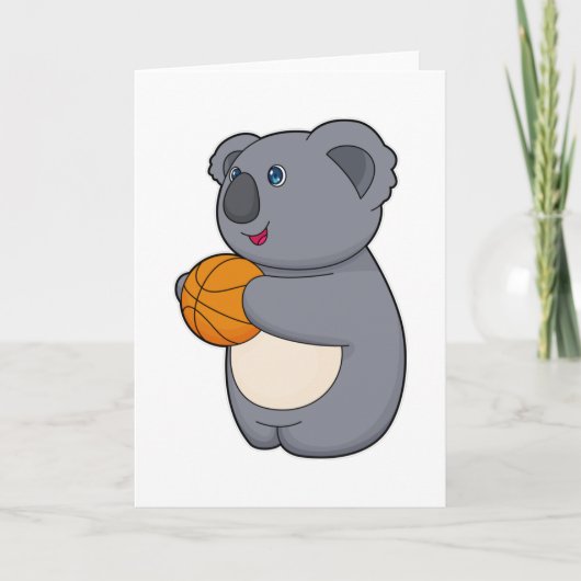 Koala Basketbalspeler Basketbal Kaart (Voorkant)