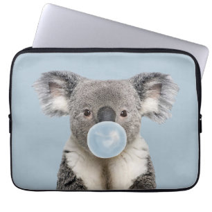 Koala Bblaast een Poster blauw gebubbel Laptop Sleeve