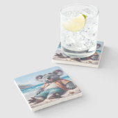 Koala Beach Stenen Onderzetter (Zijkant)