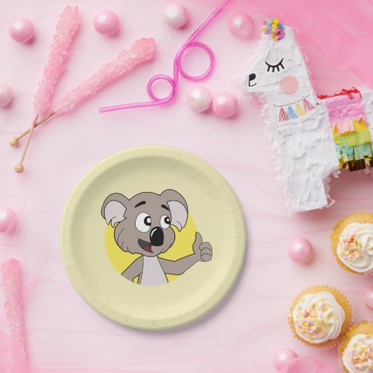 Koala bear cartoon paper plates papieren bordje (Feest)