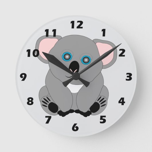 Koala Bear Design Ronde Klok (Voorkant)