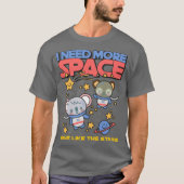 Koala Bear Floating in Space Whimsical Cosmic Frie T-shirt (Voorkant)