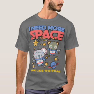 Koala Bear Floating in Space Whimsical Cosmic Frie T-shirt