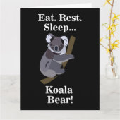 Koala Bear Funny Kaart (Gele Bloem)