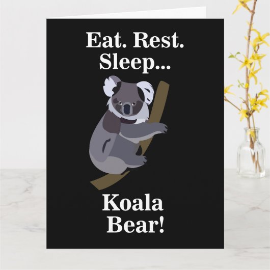 Koala Bear Funny Kaart (Gele Bloem)
